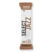 D'Addario Select Jazz Unfiled Tenor Saxophone Reeds, Strength 3 Soft, 25 Box