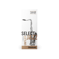 D'Addario Select Jazz Unfiled Tenor Saxophone Reeds, Strength 4 Soft, 5-pack