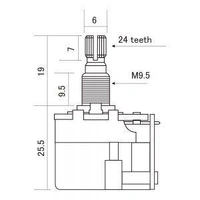 CTS Push-pull Audio Taper Potentiometer - Short Shaft - 250k