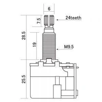 CTS Push-pull Potentiometer - Long Shaft - 500k