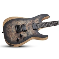 Schecter Reaper 6 -Satin Charcoal Burst Poplar Burl Top Maple Neck Ebony fretboard