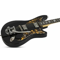 Schecter Spitfire Electric Guitar - Black Leopard / Ebony - 298 with Bigsby