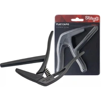 Stagg SCPX-FL BK Black Guitar Capo Flat Trigger Shape Great for Classical Guitar