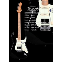 SQOE SEST600 Electric Guitar with Gig bag - Black