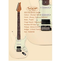 SQOE SEST700 Electric Guitar with Gig bag - Olympic White