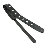 DSL Designer Leather Guitar Strap Silver Star Hand Made in Australia