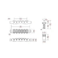 TonePros T3BT Tune-o-matic Bridge Metric Large Posts Nickel