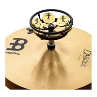 Meinl Percussion THH1B-BK Professional Series Hi Hat Tambourine Single Row Brass