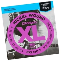 4 Packs D'Addario EXL120-7 Super Lite 7-String Electric Guitar Strings 9 - 54 