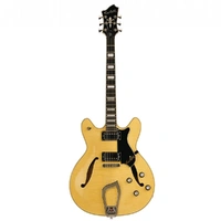 Hagstrom Viking Deluxe Semi-Hollow Electric Guitar, Natural w/Case