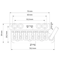 Vega-Trem Ulytatrem GOLD Bridge For Retro Fitting 2 Point Guitar Bridges