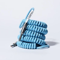 Voltage Vintage Coil 25ft Coiled Guitar Cable straight  / Straight  -  Blue
