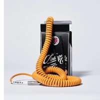 Voltage Vintage Coil 25ft Coiled Guitar Cable straight  / Right Angle - Orange