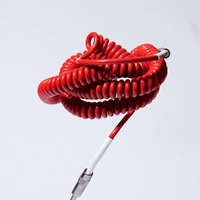 Voltage Vintage Coil 25ft Coiled Guitar Cable straight  / Right Angle  -  Red