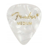 Fender 351 Premium Medium Celulloid Guitar Picks - White Moto - 5 Picks 