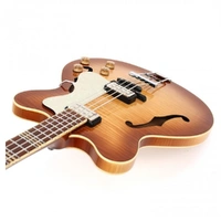 Hofner Verythin Bass Guitar - Short Scale Antique Brown Sunburst