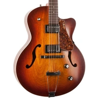 Godin 039289 5th Avenue CW Kingpin II HB Cognac Burst 6 String RH Hollow Body Guitar with Tric Case