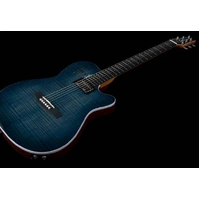 Godin 047963 Denim Blue Flame A6 Ultra 6 String Acoustic Electric Guitar with Gig Bag