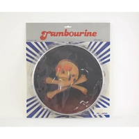 Maxtone Tambourine Skull & Cross Bones 10in 12Jingles
