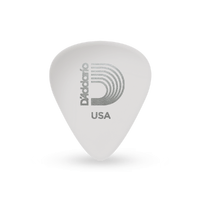 D'Addario White-Color Celluloid Guitar Picks, 25 pack, Medium
