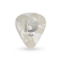D'Addario White Pearl Celluloid Guitar Picks, 25 pack, Medium