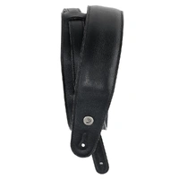 D'Addario Padded Garment Leather Guitar Strap, Black