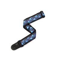 D'Addario Hot Rod Flame Guitar Strap, Blue