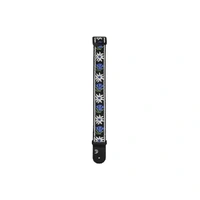 D'Addario Woven Guitar Strap, Peace Love, Black and Blue