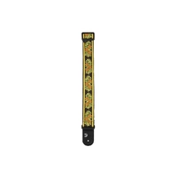 D'Addario Woven Guitar Strap, Peace Love, Brown and Yellow