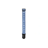 D'Addario Woven Guitar Strap, Peace Love, Blue and White