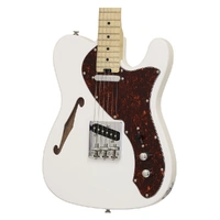 Aria 615-TL Series Semi-Hollow Electric Guitar in White Gloss