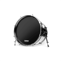 Evans EQ3 Resonant Black Bass Drum Head, No Port, 20 Inch