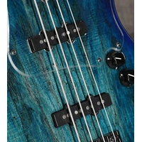 Cort GB-Fusion 5 String Electric Bass Guitar - Blue Burst W/ Grey Bag