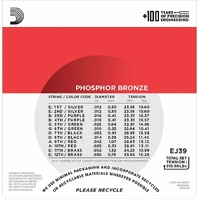 D'Addario EJ39 Phosphor Bronze Medium 12-String Acoustic Strings 12 - 52