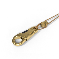 D'Addario Woodwinds Padded Leather Neck Strap, Tenor/Baritone, Brown/Brass