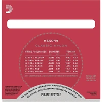 D'Addario EJ27H 4 Sets Student Nylon Classical Guitar Strings, Hard Tension