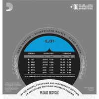D'Addario EJ31 Classics Rectified Classical Guitar Strings, Hard Tension
