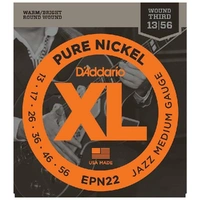 D'Addario EPN22 Pure Nickel Jazz Medium Electric Guitar Strings 13 - 56 - 4 Sets