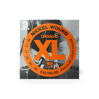 D'Addario 3 sets Nickel Wound Electric Guitar Strings, 10-46 with NVE Peg winder
