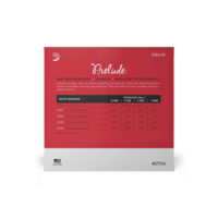 D'Addario Prelude Cello String Set, 3/4 Scale, Medium Tension