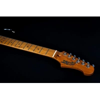 Jet JS-300 SSS Electric Guitar Black  - Roasted Maple Neck