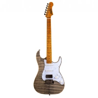 Jet JS-450-TBK  Electric Guitar - Flamed Top - Trans Black