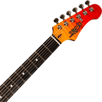 Jet JS-600-TRS Electric Guitar - Flamed Top - Trans Red Ebony Fretboard