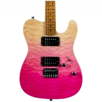 Jet  Guitars  JT-450 Quilted Maple Top Electric Guitar - Transparent Pink