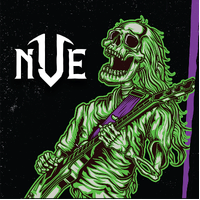 NVE jacquard black white guitar strap Leather Ends with built in pick holder 