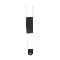 D'Addario Deluxe Leather Guitar Strap, Horizontal Stripe, Black and White