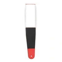 D'Addario Deluxe Leather Guitar Strap, Horizontal Stripe, Black Red and White