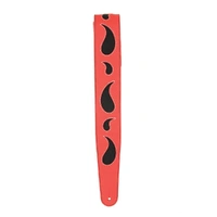 D'Addario Deluxe Leather Guitar Strap, Paisley Window, Red with Black