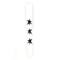 D'Addario Deluxe Leather Guitar Strap, Star Patches, White with Black