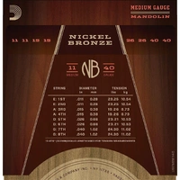 D'Addario NBM1140 Nickel Bronze Mandolin Strings, Medium, 11 - 40 Full Set